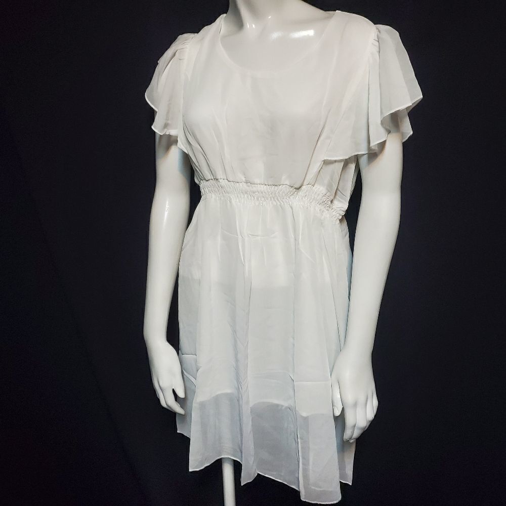 Angela White Flowing Dress (L & XXXL)